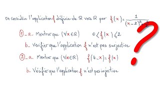 EXERCICE SUR LES APPLICATIONS INJECTIVITE SURJECTIVITE BIJECTIVITE NIVEAU 1 BAC SM [upl. by Nitniuq224]