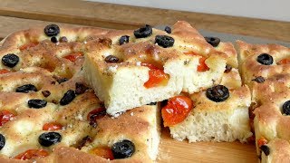 PUDDICA focaccia fatta in casa ricetta pugliese originale con Pomodorini Olive e Capperi [upl. by Gosser270]