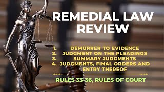 RULES 33 TO 36 DEMURRER TO EVIDENCE  KINDS OF JUDGMENTS  REMEDIAL LAW REVIEW [upl. by Ader]