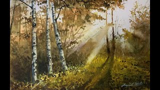 Autumn Landscape Watercolor Painting [upl. by Koffler]