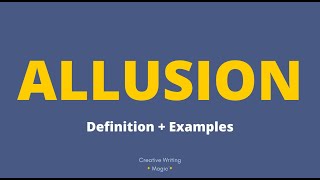 ALLUSION  Definition  Examples 👞 [upl. by Anahsahs233]