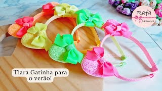 Tendência Tiara Gatinha cores Neon 🎀 Tiara para vender neste verão carnaval 2024 Tutorial  dicas [upl. by Sitoiyanap]