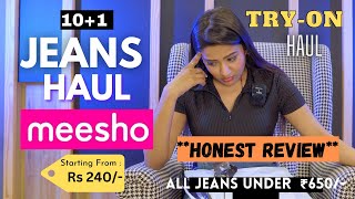 MEESHO JEANS haul 🙆🏻‍♀️👖  11 Bottoms  TRYON  Honest review  gimaashi [upl. by Dahlia]