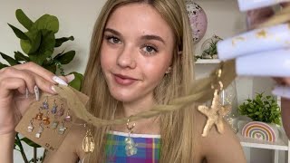 ASMR British Friend Plays With Your Hair 🐚𓇼🫧 hair charms tinsel clips scalp massage etc [upl. by Adnyl]