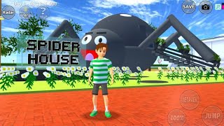 Yuta sees a big spider house in Sakura School Simulator [upl. by Irwin722]