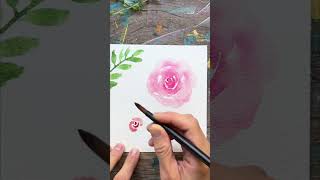 🌹Rose painting EASY painting art shorts [upl. by Douglas]