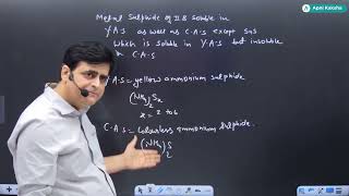 Salt Analysis Class L 16 Class 12 for IIT JEE By Vj Sir Kota  Apni Kaksha Kota [upl. by Leugar]