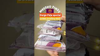 Meesho golden jewellery haul  Durga Puja special  necklace meeshofinds unboxing shorts [upl. by Einoj971]