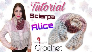 Tutorial sciarpa  stola Alice  uncinetto [upl. by Amitaf]