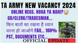 TA ARMY ZONE 1234 UPDATE TA ARMY Bharti Registration Hoga Ya Nahi Official Update viralvideo [upl. by Rivy696]