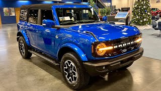 2023 Bronco Outer Banks Velocity Blue Soft Top Showcasing Interior Exterior and Motor [upl. by Laeynad]