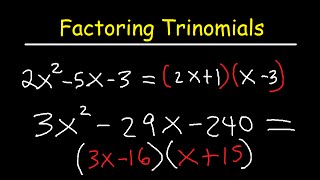 Factoring Trinomials ax2bxc By Grouping [upl. by Sallad]