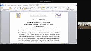 SESIÓN EXTRAORDINARIA JURISDICCIONAL NO 1912024PLETCE [upl. by Lorin271]