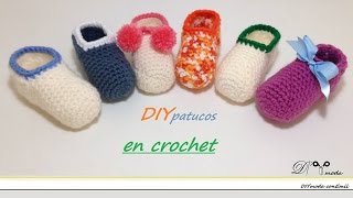 Zapatitos o patucos de bebé a crochet paso a paso [upl. by Jallier]