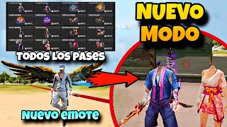 CONSIGUE TODOS los PASES EMOTE Angelical y Nuevo modo juega sin usar la Cabeza en Free Fire [upl. by Nnyre]