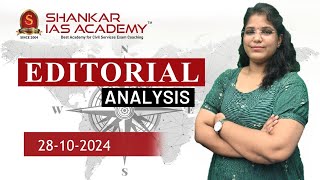 Editorial Analysis October 28 2024 Shankar IAS Academy UPSC current Affairs  Mains [upl. by Holmen]