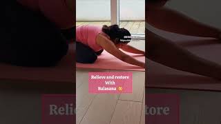 Relieve and restore with Balasana 👶You can practice anytime whenever you want a break Balasana yog [upl. by Prisca]