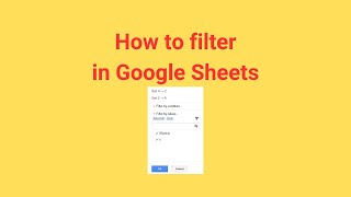 How to filter in Google Sheets [upl. by Iosep]