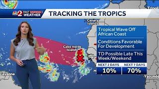 Tracking the tropics Wednesday at noon [upl. by Nednyl]