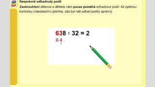 Písemné dělení dvojciferným číslem nesprávně odhadnutý podíl MM5roč1441 úvod A [upl. by Ping251]