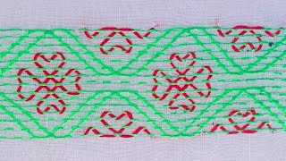 Nakshi Kantha Border Line Design  nakshi kantha border line silai  নকশীকাঁথা বর্ডার লাইন সেলাই [upl. by Tav270]