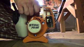 Запуск газонокосилки Stihl FS 55 [upl. by Philippa]