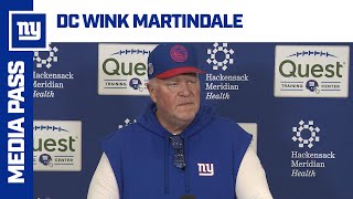 Wink Martindale ‘We’re going to be ready to go Monday night’  New York Giants [upl. by Eatnad247]