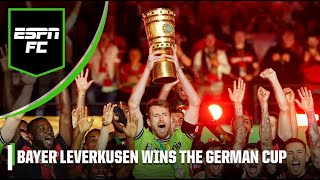 BAYER LEVERKUSEN LIFT TROPHY AFTER GERMAN CUP FINAL WIN 🏆  ESPN FC [upl. by Zizaludba572]