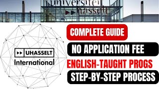 Free Application I How to Apply to University of Hasselt I PROOF OF SOLVENCY I Scholarships [upl. by Dafna95]