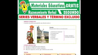 TEMA 4  SERIES VERBALES Y TÉRMINOS EXCLUIDOS RAZONAMIENTO VERBAL SEGUNDO DE SECUNDARIA [upl. by Animrelliug]