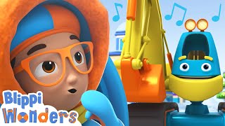 Blippis Cartoon Excavator Song  Blippi Wonders Educational Videos for Kids [upl. by Nawrocki]