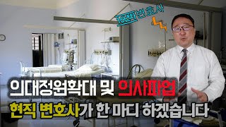 의대 정원 확대 및 의사 파업  현직 변호사가 한 마디 하겠습니다 [upl. by Assetniuq]