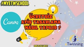 eTwinning Ücretsiz afiş  poster  sunum yapma  Canva programı Kullanım [upl. by Winer818]