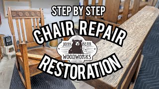 Step by Step Rocking Chair Repair and Restoration  How to Repair Furniture [upl. by Atnoved]