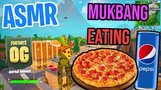 ASMR Gaming Fortnite 🍕 Pizza Mukbang Eating and Relaxing Spectating 🎮🎧 Whispering 💤 [upl. by Crispen]