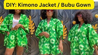 How to cut and sew a kimono jacket with drawstrings DIY [upl. by Eilak32]