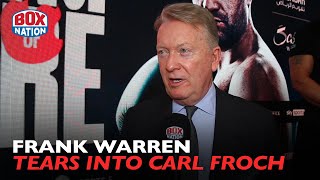 quotYOU PIG IGNORANT FOOLquot  Frank Warren BLASTS quotMORONquot Carl Froch during BRUTAL RESPONSE [upl. by Tolmach]