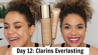 Clarins Everlasting Foundation Review 12 Days of Foundation Day 12 [upl. by Airdni]