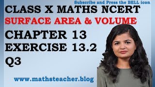 Chapter 13 Surface Area and Volume Ex 132 Q3 Class 10 Maths NCERT MathsTeacher [upl. by Rhiana]