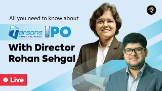 Tarsons Products Ltd IPO  In conversation with Mr Rohan Sehgal  CA Rachana Ranade [upl. by Neeloc511]