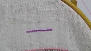 Punto catenella  Tutorial ricamo a mano Chain point  Hand embroidery tutorial [upl. by Eerdua]