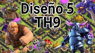 Diseño de Ayuntamiento nivel 9  Diseño 5  Con repeticiones  2022  Clash of Clans [upl. by Hewart]