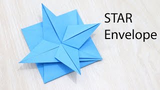 How to Make Origami Envelope STAR  Valentines Day Envelope for Gift [upl. by Stephannie442]