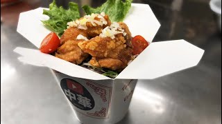 【チャイニーズフードボックス】フライドチキンチャーハン Chinese takeout container『炸鸡炒飯』 FOLDPAK [upl. by Stanfill73]