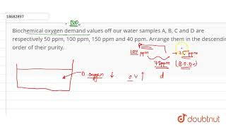 Biochemical oxygen demand values off our water samples A B C and D are respectively 50 ppm 100 [upl. by Reprah412]