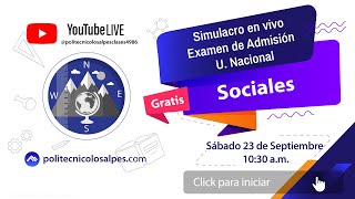 Simulacro en vivo  Examen de Admisión  U Nacional  Sociales [upl. by Wager]