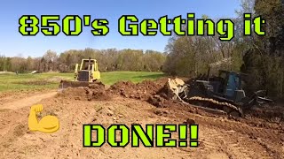 Incredible video of both 850 dozers pushing out a trench to drain a hole others have failed at [upl. by Imuy]