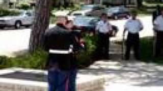 Grandpas Marine funeral  flag ceremony  bagpipes [upl. by Joell]