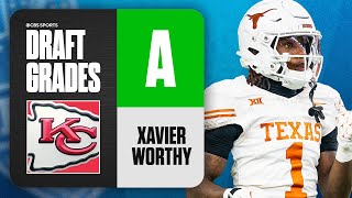 2024 NFL Draft Grades Chiefs select Xavier Worthy No 28 Overall  CBS Sports [upl. by Ardnekal]