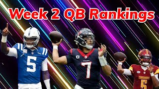 Fantasy Football  Week 2 QB Rankings [upl. by Olegna]